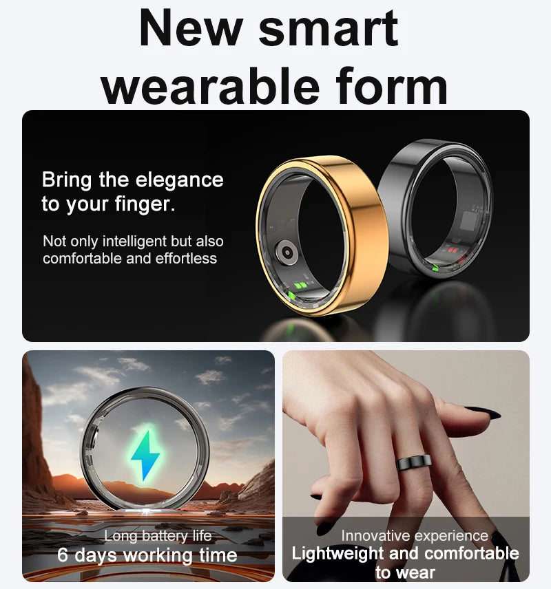 R02 Smart Ring 2025 Mens Rings for Woman Smartring Heart Rate Monitor Multi-sport Mode Bluetooth Fitness and Sleep Tracker - Halo Smart Ring